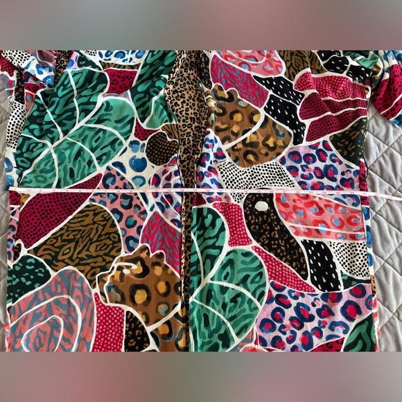 Farm Rio Onca Patchwork Leopard Cheetah Reversible Kimono Beach Robe - Picture 5 of 7